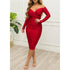 Autumn Winter Women Clothing Sexy Off The Shoulder Ruffle Hip Long Sleeve Dress by Ragazza