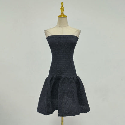 Gentle Stylish Slim Fit Short Tube Top Petti dress Spring Summer High Elastic Slimming Dress by Ragazza