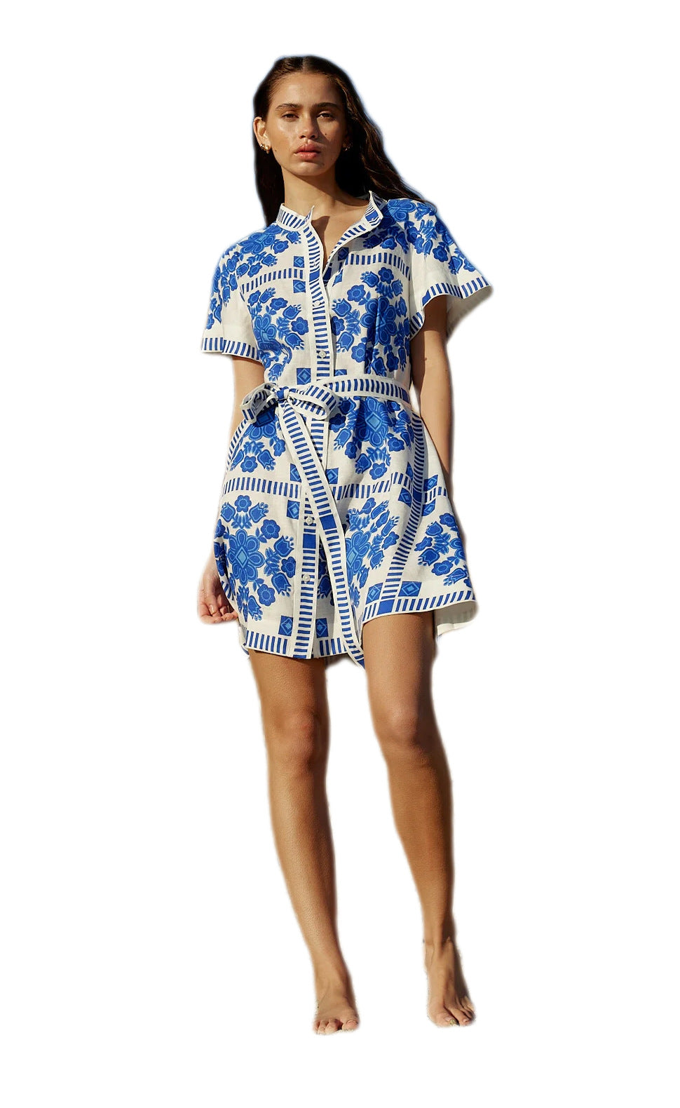 Summer Trade Casual Women Clothing Printed Lace up Dress by Ragazza