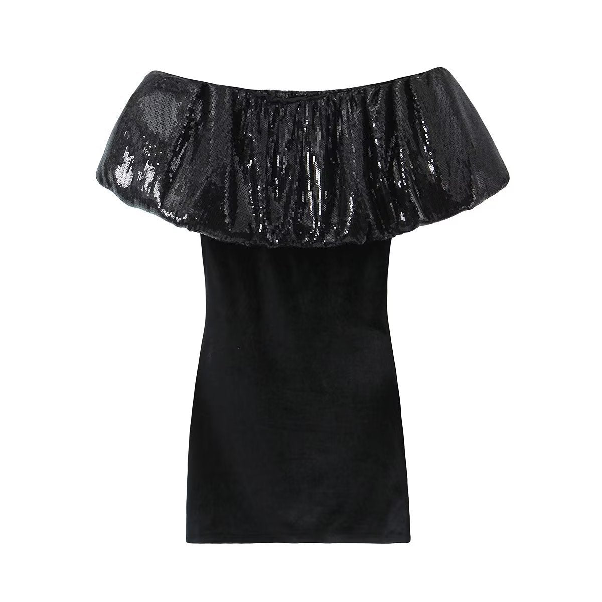 Winter Women Clothing Beads Decoration Velvet Mini Dress by Ragazza
