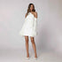 Arrival Sexy Slim Fit Dress One Shoulder Design Stitching Horn Furry Sleeves Short Dress by Ragazza