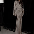 Graceful Fashionable Set Women Irregular Asymmetric Design Ruffled Long Sleeved Top Hip Skirt Two Piece Set by Ragazza