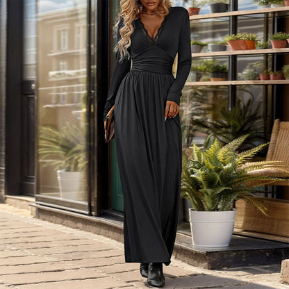Fall Women Clothing Solid Color Split Slim Fit Dress by Ragazza