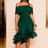 Sexy One Shoulder Irregular Asymmetric Hip Wrapped Dress Bowknot off the Shoulder Waist Party Bridesmaid Dress  DestGlow