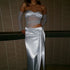 Winter Patchwork Maxi Dress Sexy Slim Tube Top Satin Dress by Ragazza