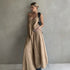 Cami Dress Spring Summer Women Loose Texture Sense A line Low Collar Long Vacation Dress  DestGlow