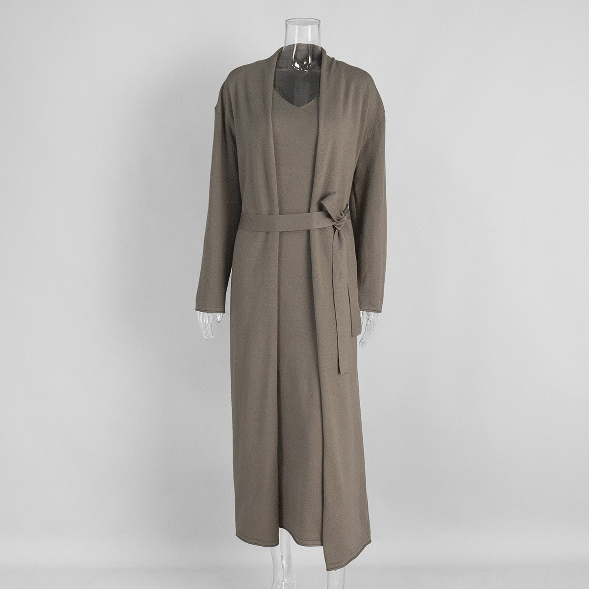 Women Knitted Long Sleeve Cardigan Sling Dress Set Autumn Soft Blouse by Ragazza