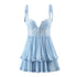 Spring Women Clothing Sexy Three Layer Colorful Silk Chiffon Sling Dress Large Swing Dress by Ragazza