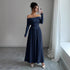 Off Shoulder Dress Women French Tea Break High Sense Cinched Slimming Maxi Dress by Ragazza