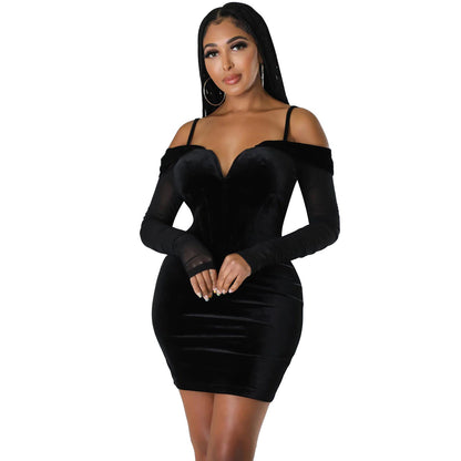 Autumn Winter Women Clothing Sexy Tight Mesh Long Sleeve Dress Women by Ragazza