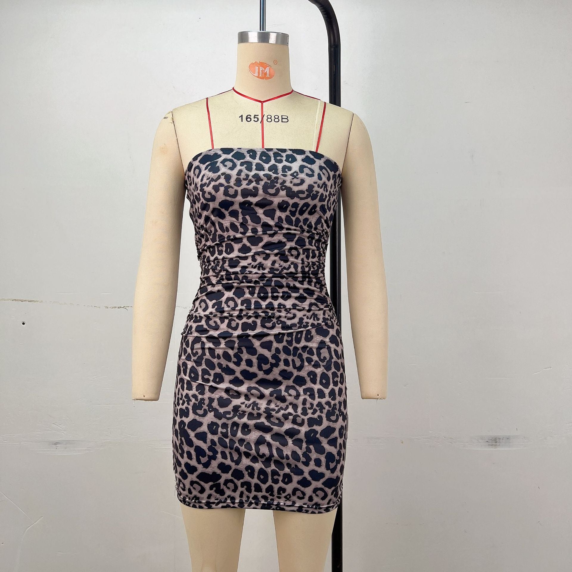 Women Clothing Summer Printed Slim Fit Sheath Dress Denim Color Advanced Tube Top by Ragazza