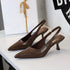 Cocktail High Heels Women Simple Stiletto Heel Hollow Out Cutout Pointed Toe Pumps Back Strap Graceful Fashionable Women Shoes  DestGlow