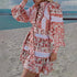 Spring Summer French Stand-up Collar Lace Lace up Waist Controlled Slimming Lantern Sleeves Dress Stitching Short Dress by Ragazza