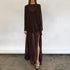 Spring Summer Arrival Mesh See through round Neck Long Sleeve Lace up Bow Split Dress Women by Ragazza
