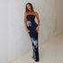 Women Clothing Summer Slim Fit Sexy Tube Top Printed Maxi Dress Straight Hair by Ragazza