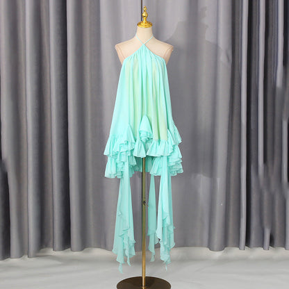Elegant Lady Short Dress Summer Special Interest Light Luxury High Sense Backless Halter Dress Women  DestGlow
