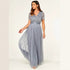 Sequ Dress Short Sleeve V neck Swing Evening Dress High Waist Cocktail Elegant by Ragazza