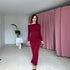 Fall Women Clothing Elegant Solid Color Long Sleeve Diagonal Collar Bow Ruffle Hip Dress by Ragazza