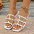 Rivets Flat Outdoors Square Toe Slippers Women&