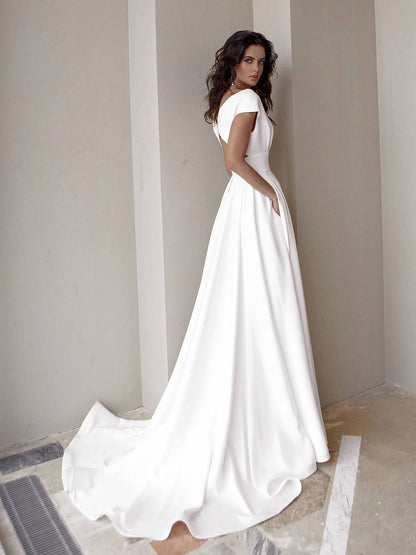 Picture Chest Wrapped Ruffled White Medium Waist Solid Color Office Maxi Dress  DestGlow