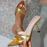 Ladies Slip on Wine Cup with Golden Pointed Toe Outdoor Activities Night Show  DestGlow