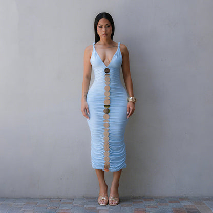 Women Clothing Sleeveless Sling Sheath Sexy Dress Fashionable Sleeveless Maxi Dress by Ragazza