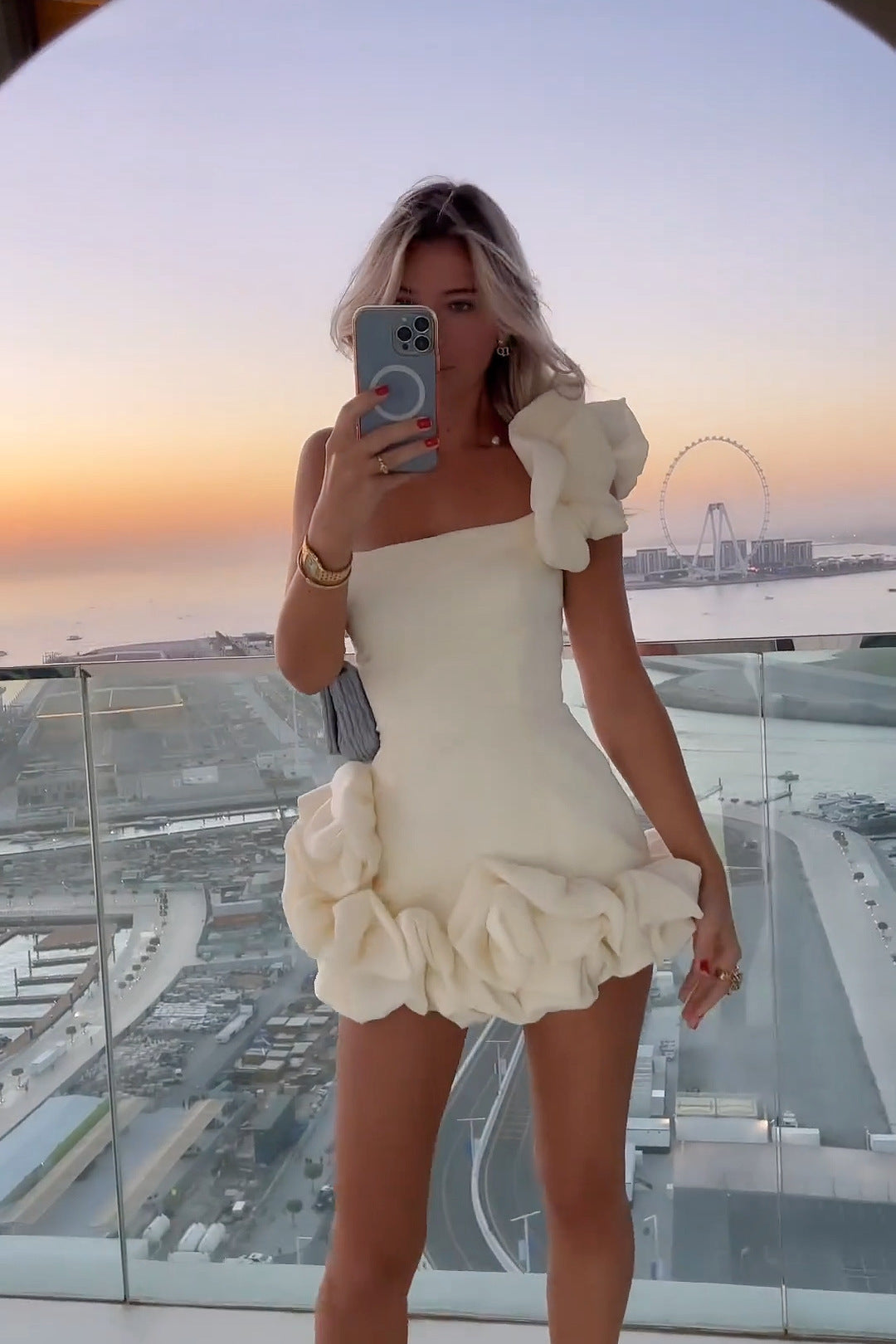 Summer Women Clothing Dress Ruffled Bud Waist Dress One Shoulder Tube Top Hip Dress  DestGlow