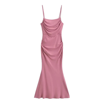 Sexy Sexy Pleated Boning Corset Strap Dress Summer Waisted Slim Fit Package Hip Dress by Ragazza