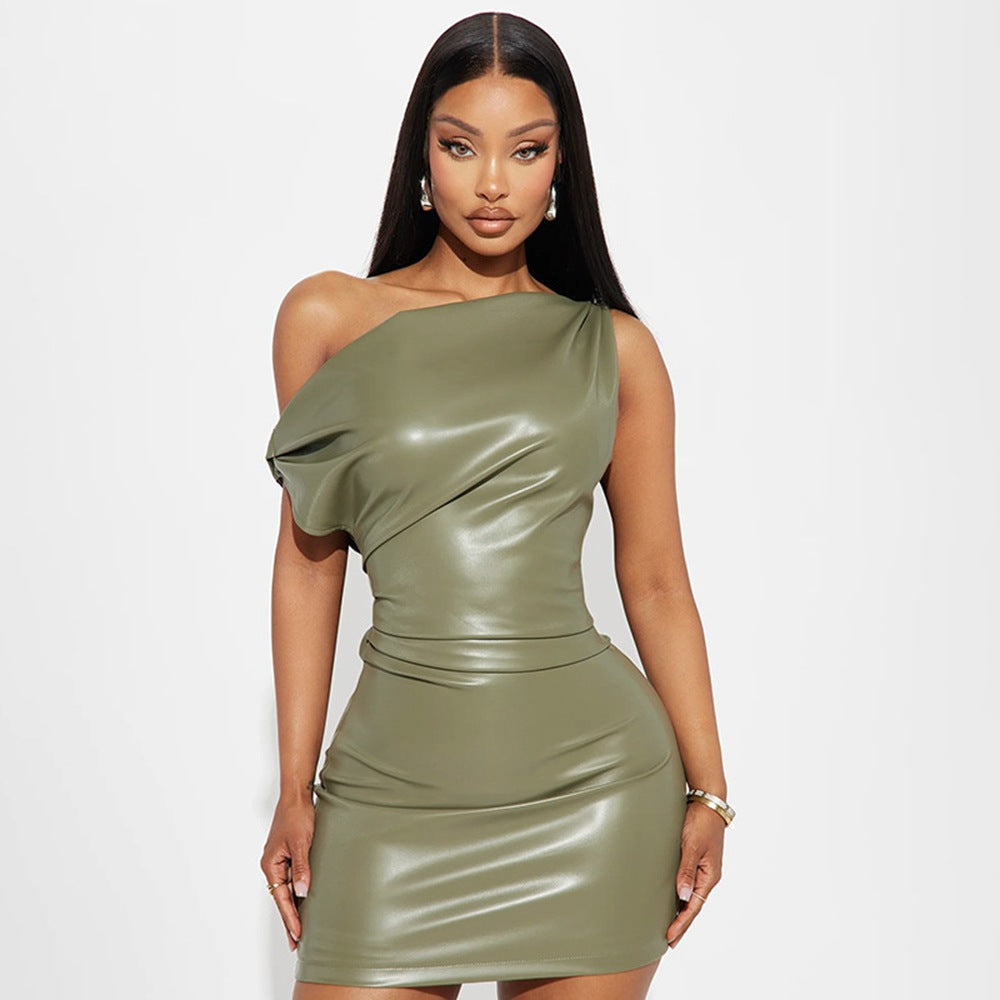 Crossbody Sheath Dress Women Clothing Sexy Nightclub Dress by Ragazza