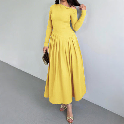 Elegant High Waist Long Sleeves Long Dress Women Clothing Autumn Winter by Ragazza