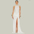 Summer Sexy High Split Tight Waist Women Dress Elegance Sleeveless Pleated Dress by Ragazza