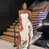 Women Clothing Sexy Dress Strapless Dress Backless Slit White Dress Sexy by Ragazza