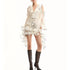 Vacation Socialite Light Luxury Trim Slim White Dress Autumn Ruffled Long Sleeve off Shoulder Dress by Ragazza