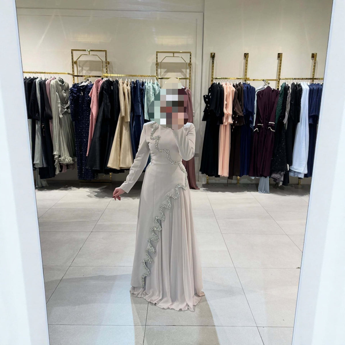 Women Beaded Ribbon Elegant Evening Maxi Dress  DestGlow