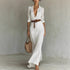 Women Clothing Autumn Elegant Graceful Sexy Solid Color Irregular Asymmetric Pleated Dress with Belt by Ragazza