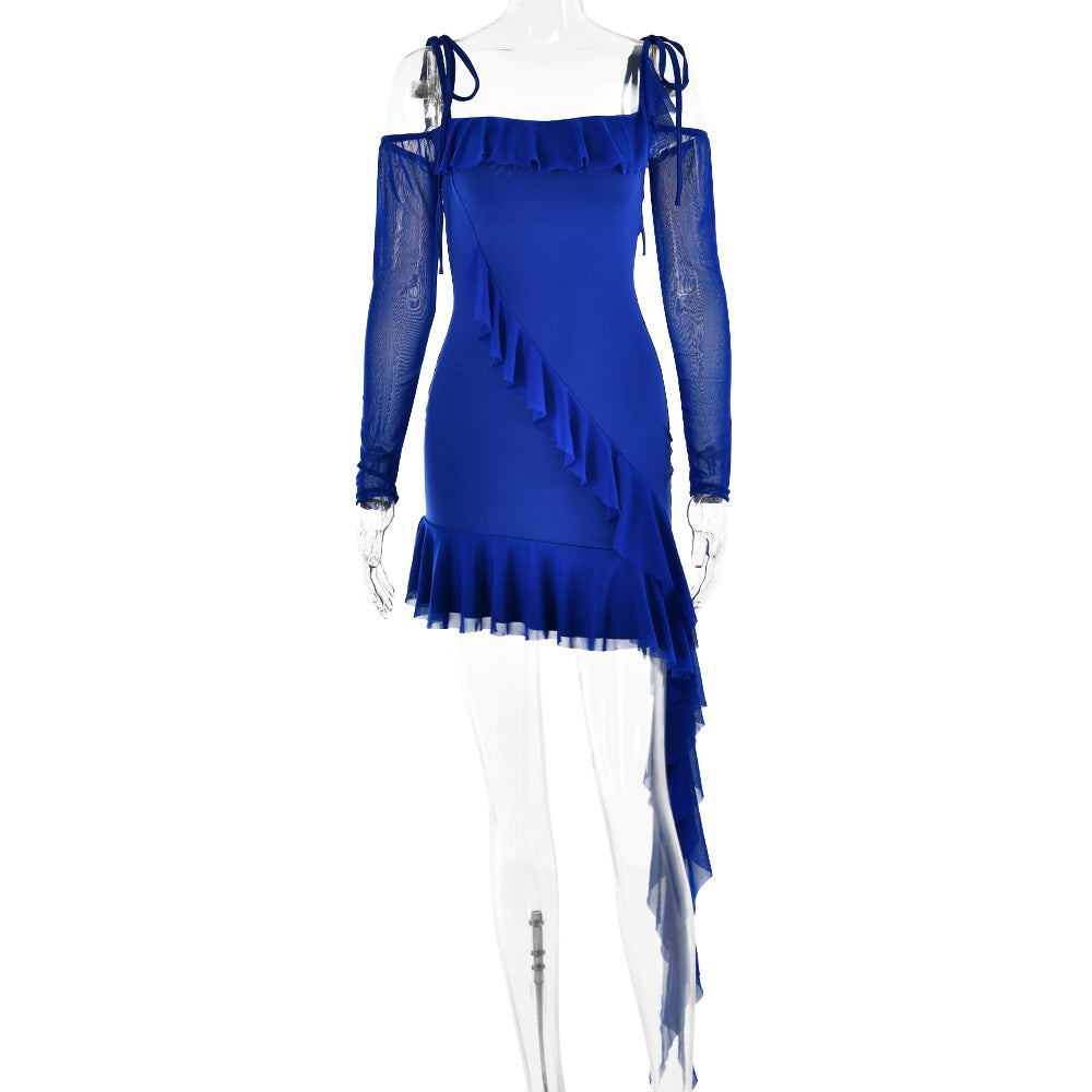 Autumn off Neck Strap Tube Top Dress Women Sexy Backless Sheath Fishtail Dress by Ragazza