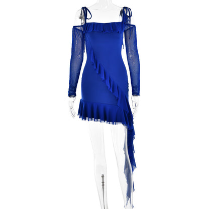 Autumn off Neck Strap Tube Top Dress Women Sexy Backless Sheath Fishtail Dress by Ragazza
