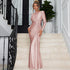 Women Evening Dress Autumn Slim Fit Round Neck Long Sleeves Dress by Ragazza