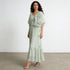 Romantic Vacation Maxi Dress Spring V neck Drop Shoulder Batwing Sleeve Stitching Three Dimensional Floral Dress  DestGlow