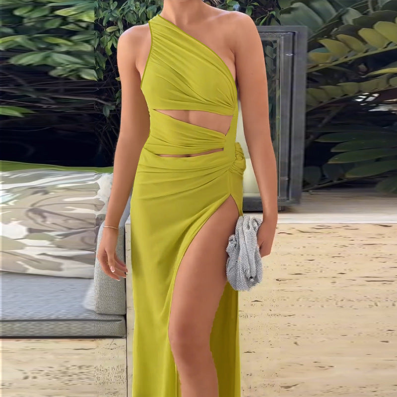 Autumn Sheath Dress Socialite Elegant Sexy Slim Shoulder Holiday Dress  DestGlow