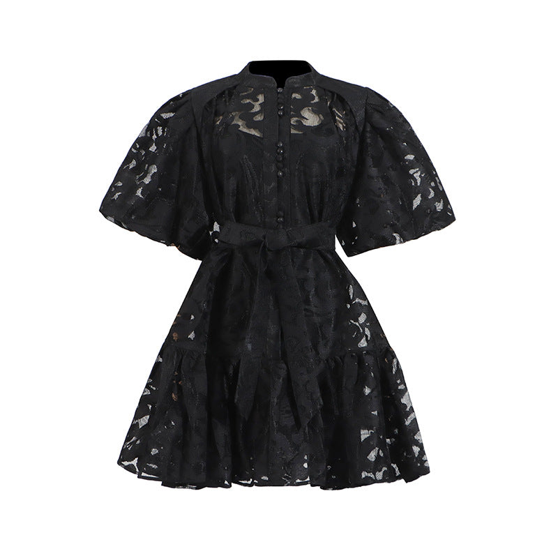 Spring Single Breasted Printed Lace up T shirt Shory Dress Women by Ragazza