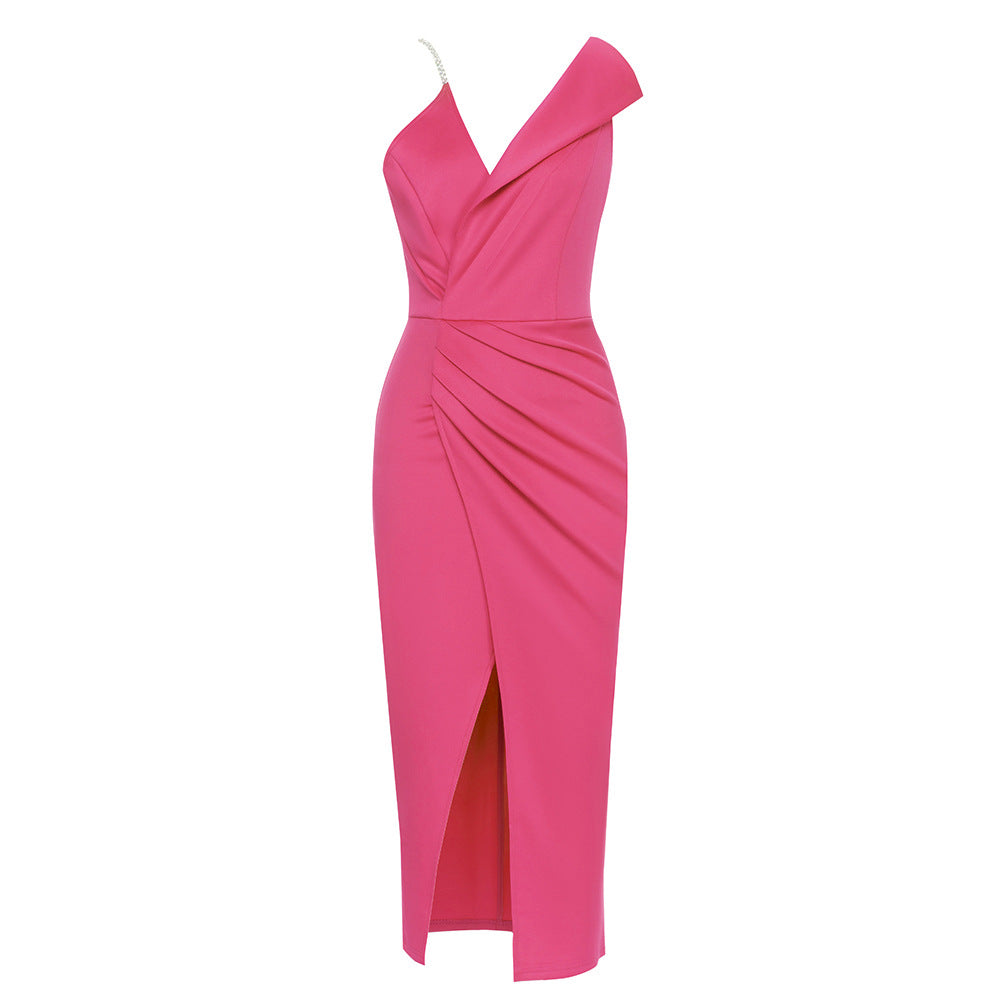 Summer Simple Sexy Sling One Shoulder Sleeveless Dress Dress Dress by Ragazza