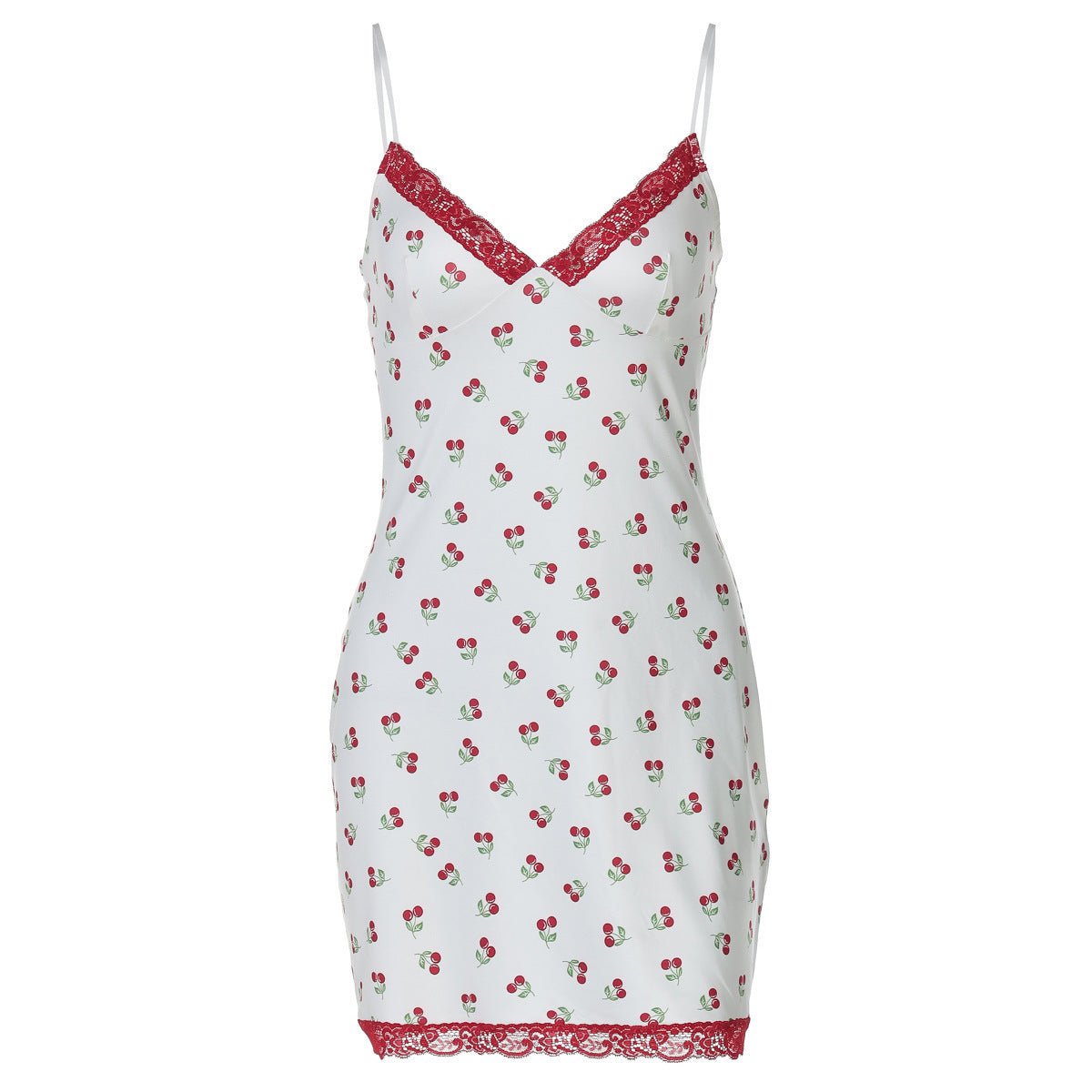 Women Clothing Summer Fresh Sweet Print Stitching Lace Strap Dress for Women by Ragazza