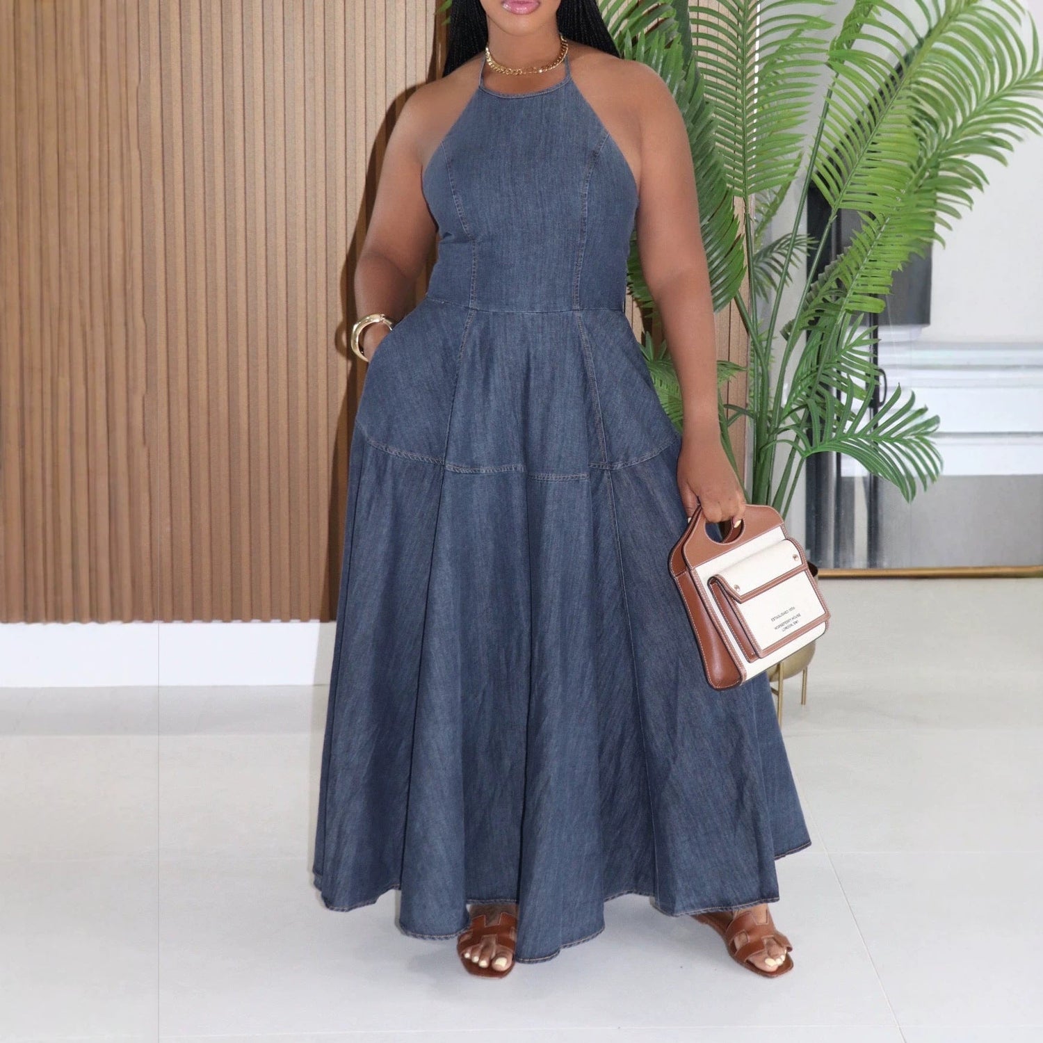 Women Clothing Denim Dress Sleeveless Dress for Women Maxi Dress  DestGlow