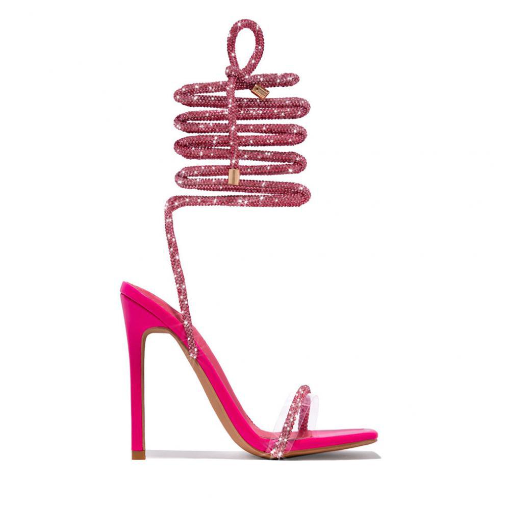 Summer Casual Comfortable Lace-up Roman Pointed Stiletto Heel Women High Heel Sandals  DestGlow