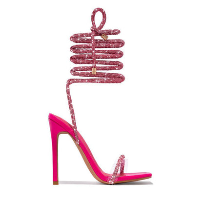 Summer Casual Comfortable Lace-up Roman Pointed Stiletto Heel Women High Heel Sandals  DestGlow