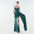 Deep V Plunge Waist Tight High Slit Sequin Embroidered Strap Slim Fit Elegant Evening Dress by Ragazza