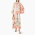 Spring Summer Satin Positioning Printed Dress Loose Streamer Long Sleeve Dress  DestGlow