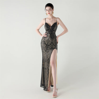 Bead Tube Craft Boning Corset Lace Waist Controlled Sequined Slim Slimming Cocktail Evening Dress by Ragazza