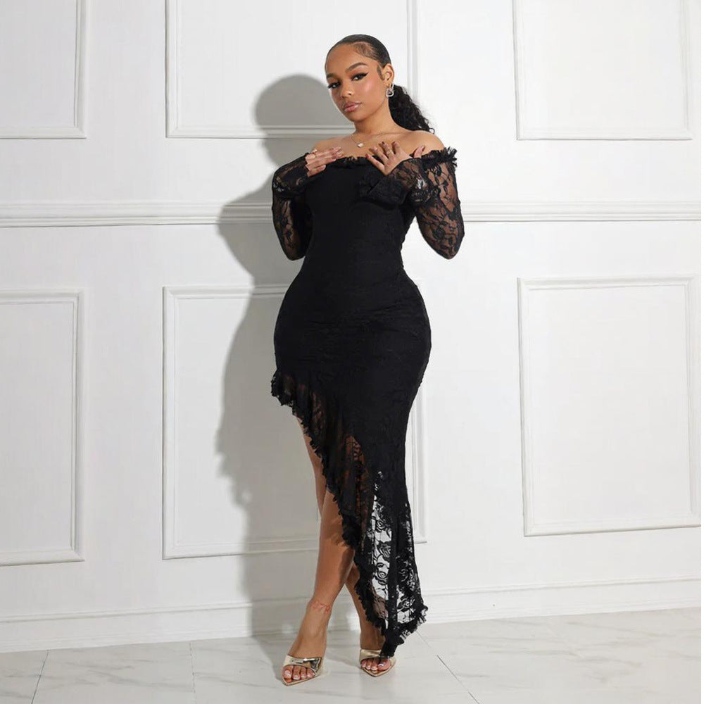 Tube Top Similar to Irregular Asymmetric Dress Solid Color Maxi Dress Women by Ragazza